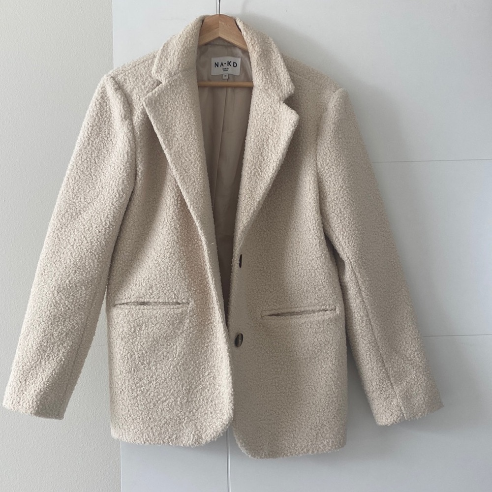 NA-KD oversized teddy blazer